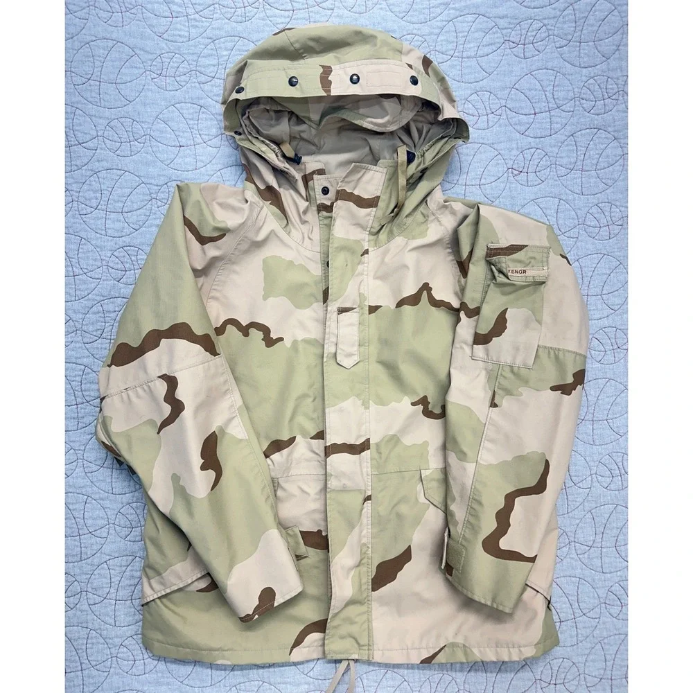 USGI Parka Tan Desert Camo Goretex Cold Weather / Mens Large Short